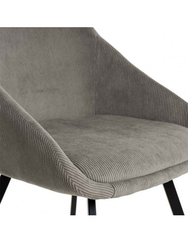 Silla de comedor MACIE, tejido pana gris claro.