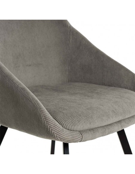 Silla de comedor MACIE, tejido pana gris claro.