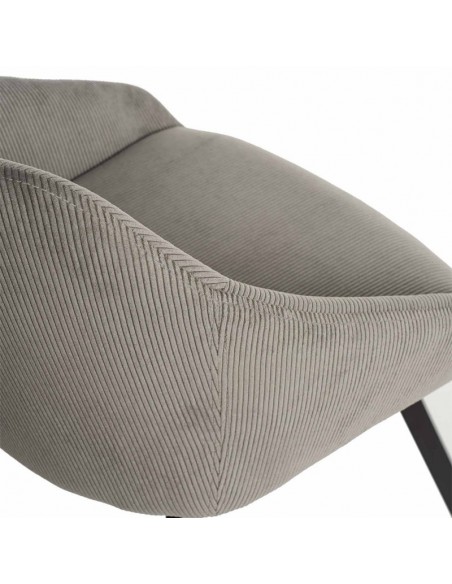 Silla de comedor MACIE, tejido pana gris claro.