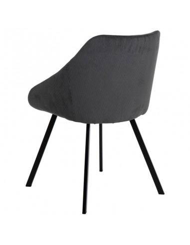Silla de comedor MACIE, tejido pana gris oscuro.