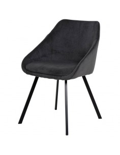 Silla de comedor MACIE, tejido pana gris oscuro. 2