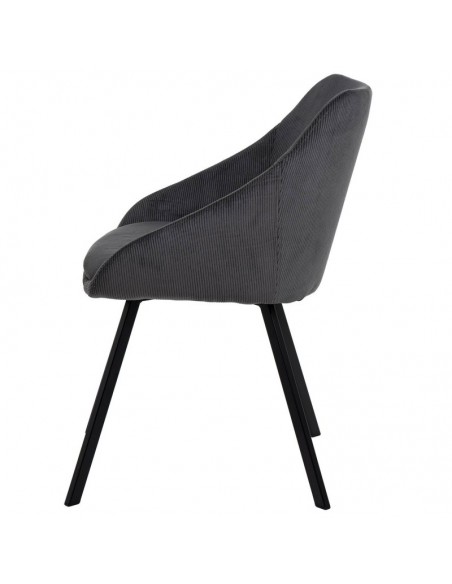 Silla de comedor MACIE, tejido pana gris oscuro.