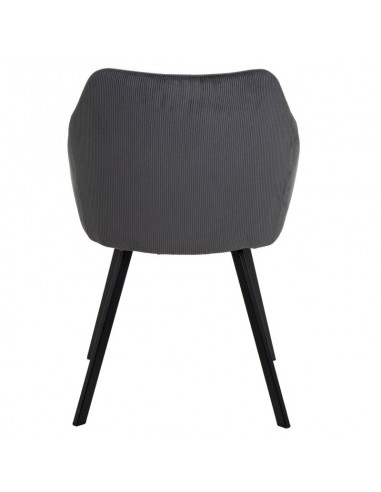 Silla de comedor MACIE, tejido pana gris oscuro.