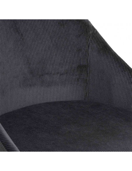 Silla de comedor MACIE, tejido pana gris oscuro.