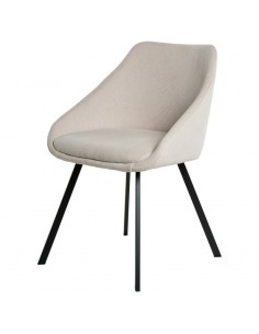 Cadeira de jantar MACIE, tecido de veludo cotelê beige. 2
