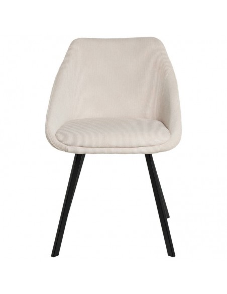 Silla de comedor MACIE, tejido pana beige.