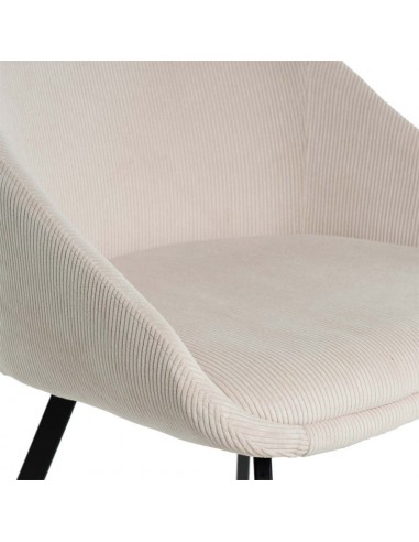 Silla de comedor MACIE, tejido pana beige.