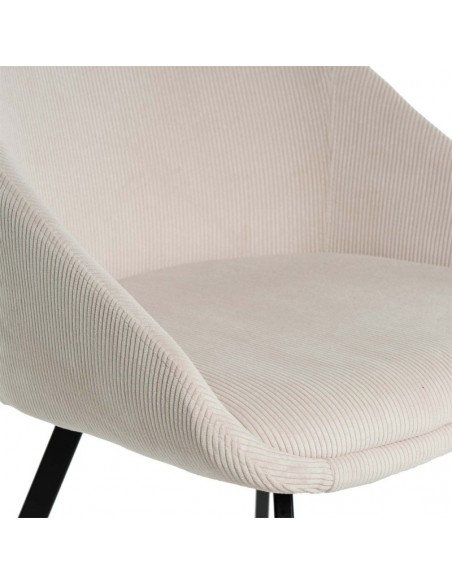 Silla de comedor MACIE, tejido pana beige.