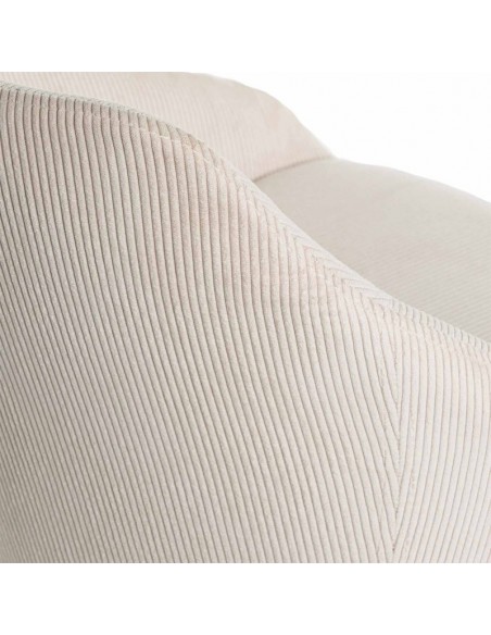 Cadeira de jantar MACIE, tecido de veludo cotelê beige.