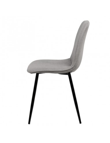 Silla MARLEEN tapizada en tela gris claro y...