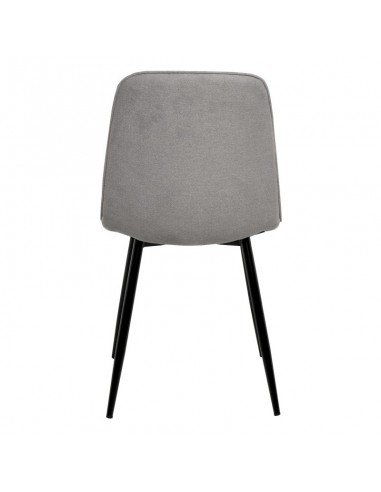 Silla MARLEEN tapizada en tela gris claro y...