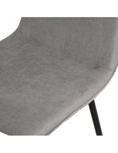Silla MARLEEN tapizada en tela gris claro y...