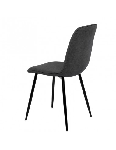 Silla MARLEEN tapizada en tela gris oscuro y...
