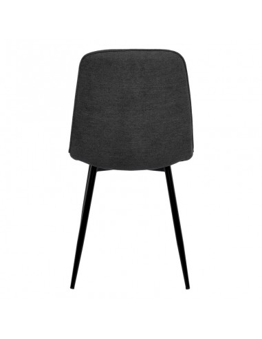 Silla MARLEEN tapizada en tela gris oscuro y...