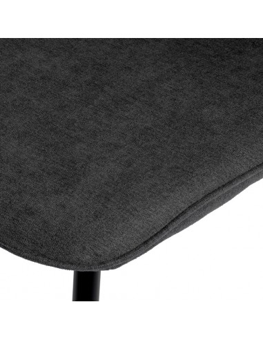 Silla MARLEEN tapizada en tela gris oscuro y...