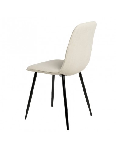 Cadeira MARLEEN estofada em tecido beige e...