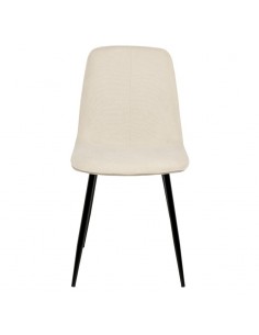 Cadeira MARLEEN estofada em tecido beige e pernas de...