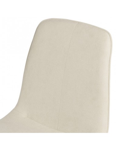Silla MARLEEN tapizada en tela beige y patas de...