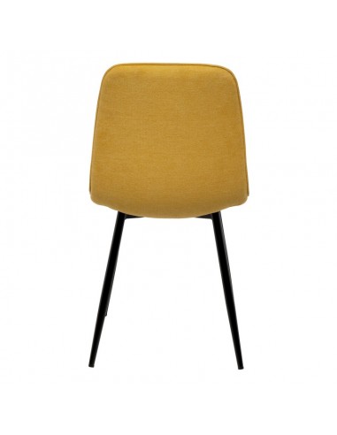 Silla MARLEEN tapizada con tela mostaza y patas...