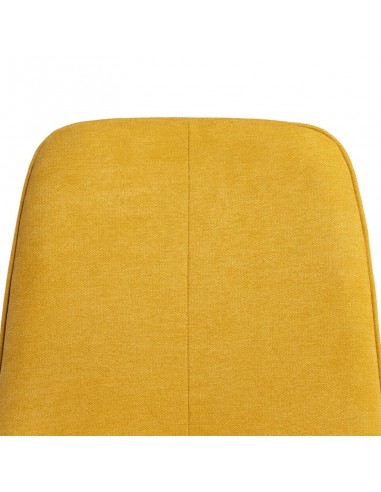 Silla MARLEEN tapizada con tela mostaza y patas...