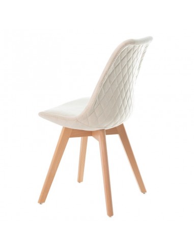 Silla Milena con patas de madera, tapizada en...