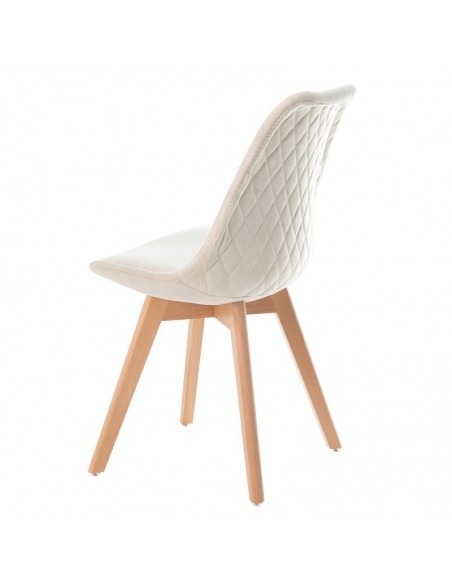 Silla Milena con patas de madera, tapizada en terciopelo