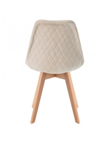 Silla Milena con patas de madera, tapizada en...