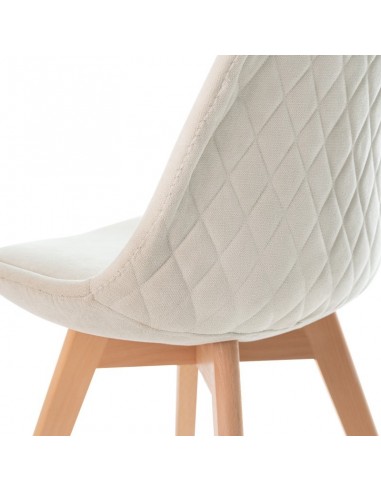 Silla Milena con patas de madera, tapizada en...