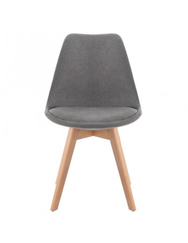 Silla Milena con patas de madera, tapizada en...