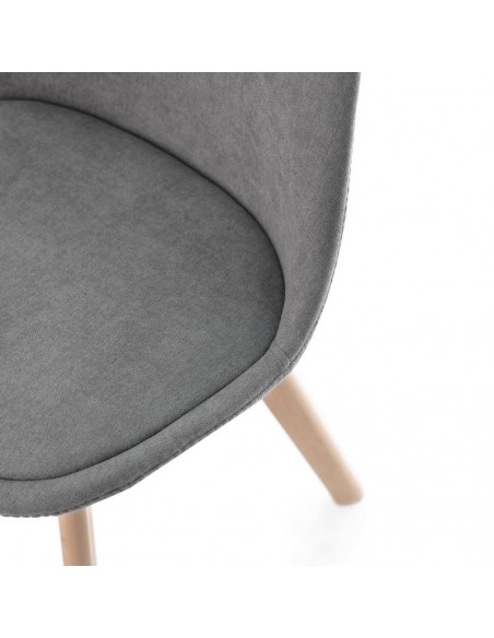 Silla Milena con patas de madera, tapizada en terciopelo