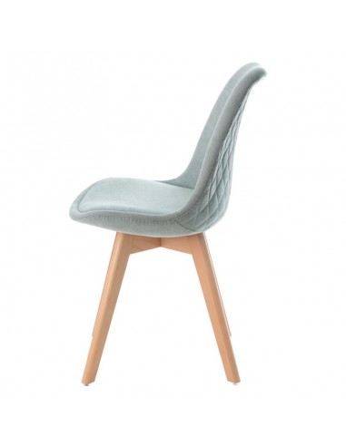 Silla Milena con patas de madera, tapizada en...