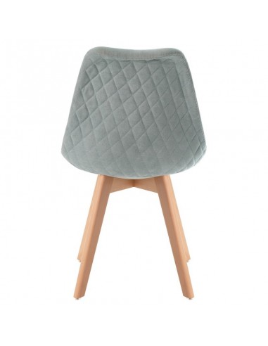 Silla Milena con patas de madera, tapizada en...