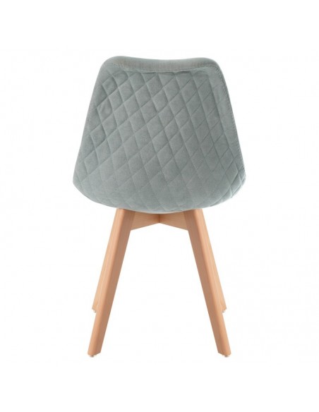 Silla Milena con patas de madera, tapizada en terciopelo