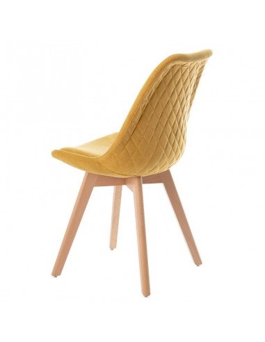 Silla Milena con patas de madera, tapizada en...