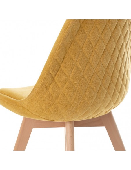 Silla Milena con patas de madera, tapizada en terciopelo