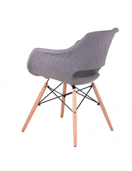 Silla de diseño Nordico Nadin, madera, tela
