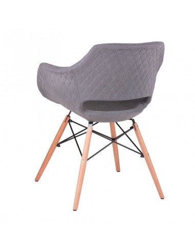 Silla de diseño Nordico Nadin, madera, tela