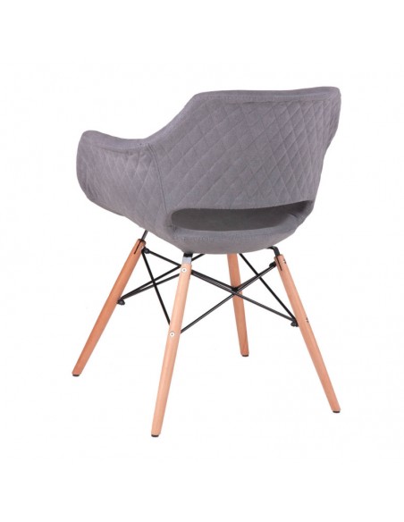 Silla de diseño Nordico Nadin, madera, tela
