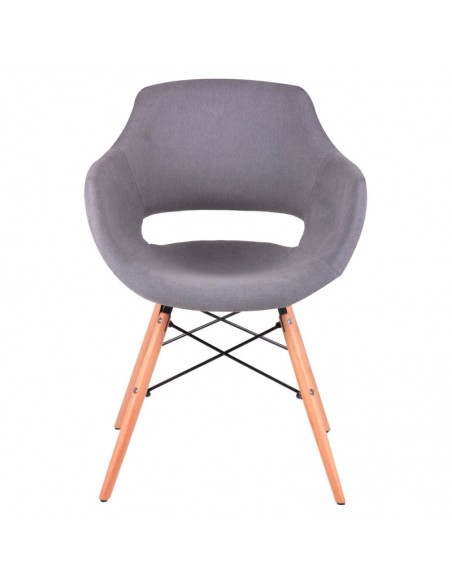 Silla de diseño Nordico Nadin, madera, tela