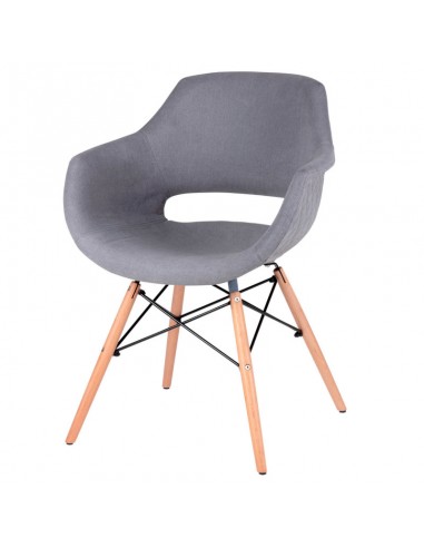 Silla de diseño Nordico Nadin, madera, tela