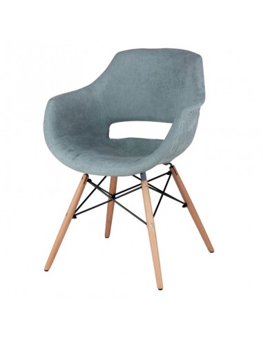 Silla de diseño Nordico Nadin, madera, tela