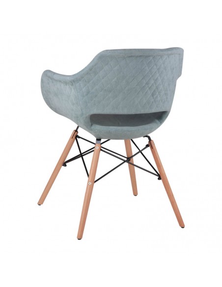 Silla de diseño Nordico Nadin, madera, tela