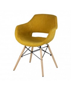 Silla de diseño Nordico Nadin, madera, tela