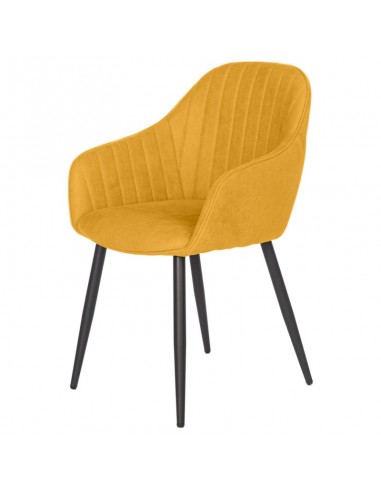 Cadeira de jantar NATALIA, tecido mostarda e...