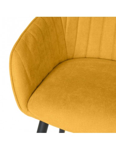 Cadeira de jantar NATALIA, tecido mostarda e...