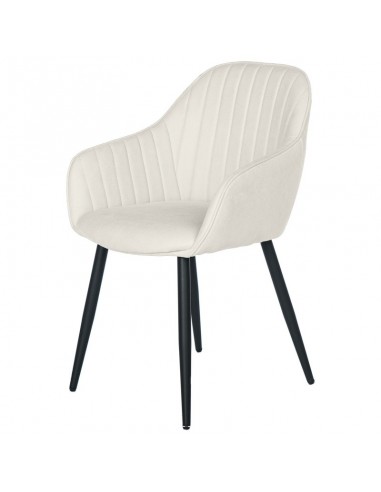 Silla comedor NATALIA, tejido beige y patas de...