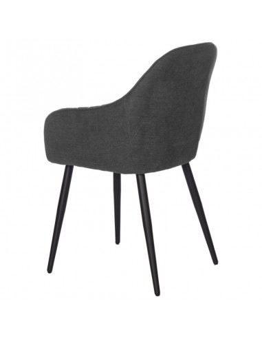 Silla comedor NATALIA, tejido gris oscuro y...