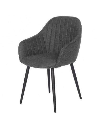 Cadeira de jantar NATALIA, tecido cinza escuro...