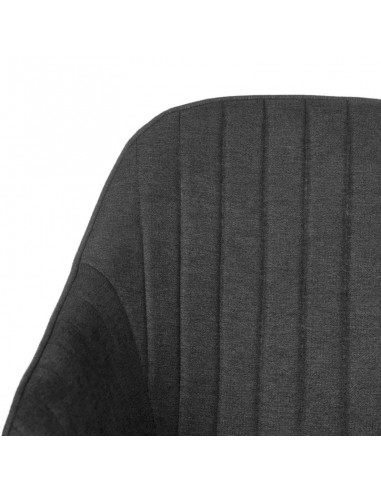 Silla comedor NATALIA, tejido gris oscuro y...