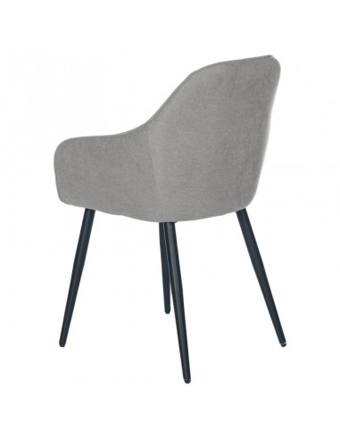 Silla comedor NATALIA, tejido gris claro y...